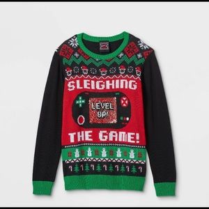 Kids' Santa Sleighing the Game Pullover Sweater - Black XL